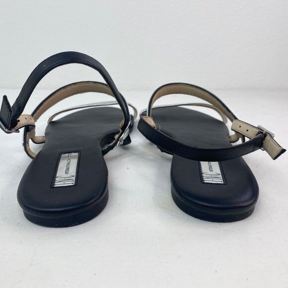 INC International Concepts Silver Womens Flat Sandals 8.5M Strappy Sling Backs - Picture 4 of 9
